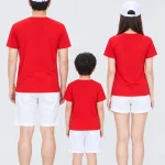 Áo thun đồng phục gia đình may sẵn màu đỏ