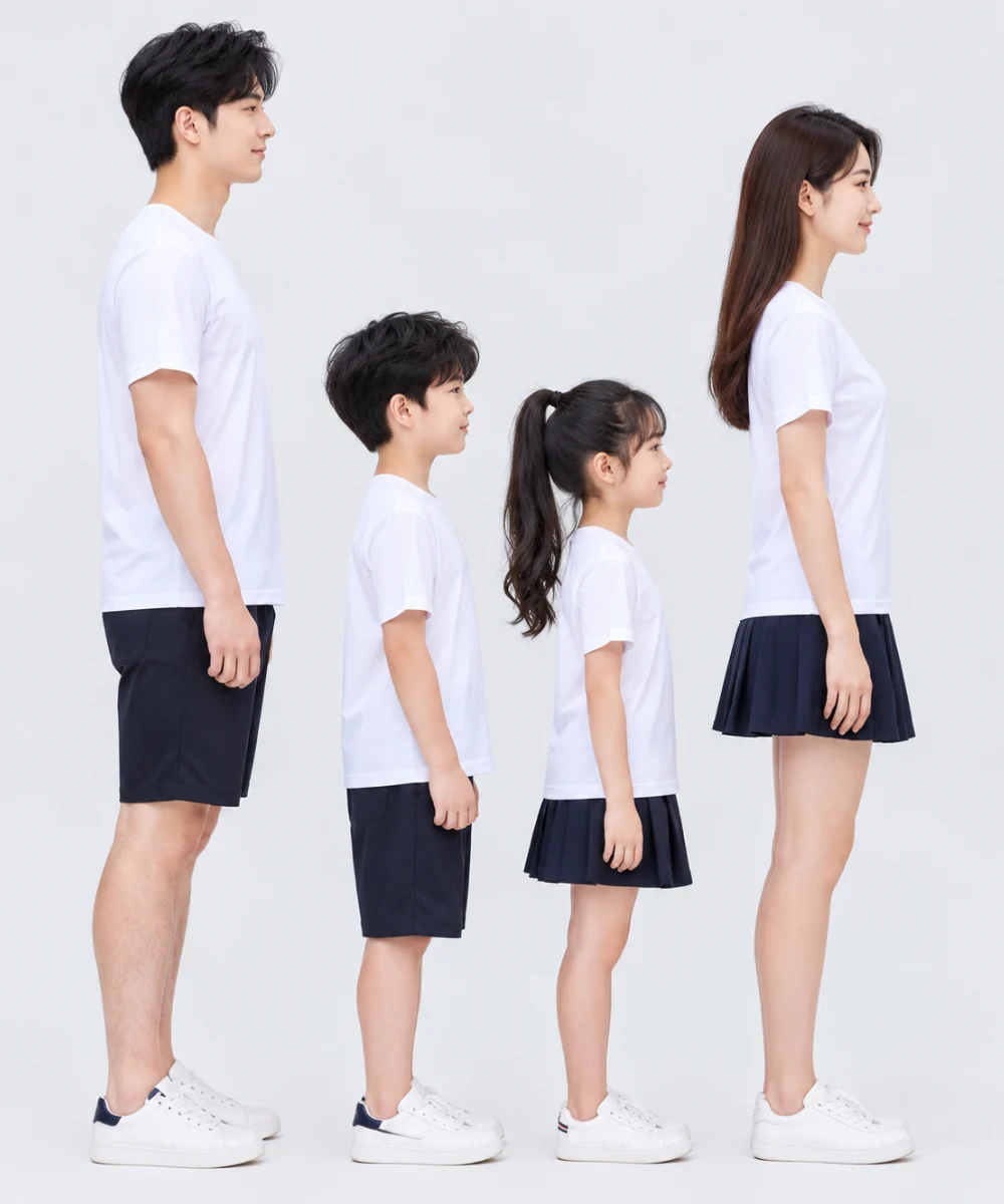 Áo thun đồng phục gia đình may sẵn màu trắng