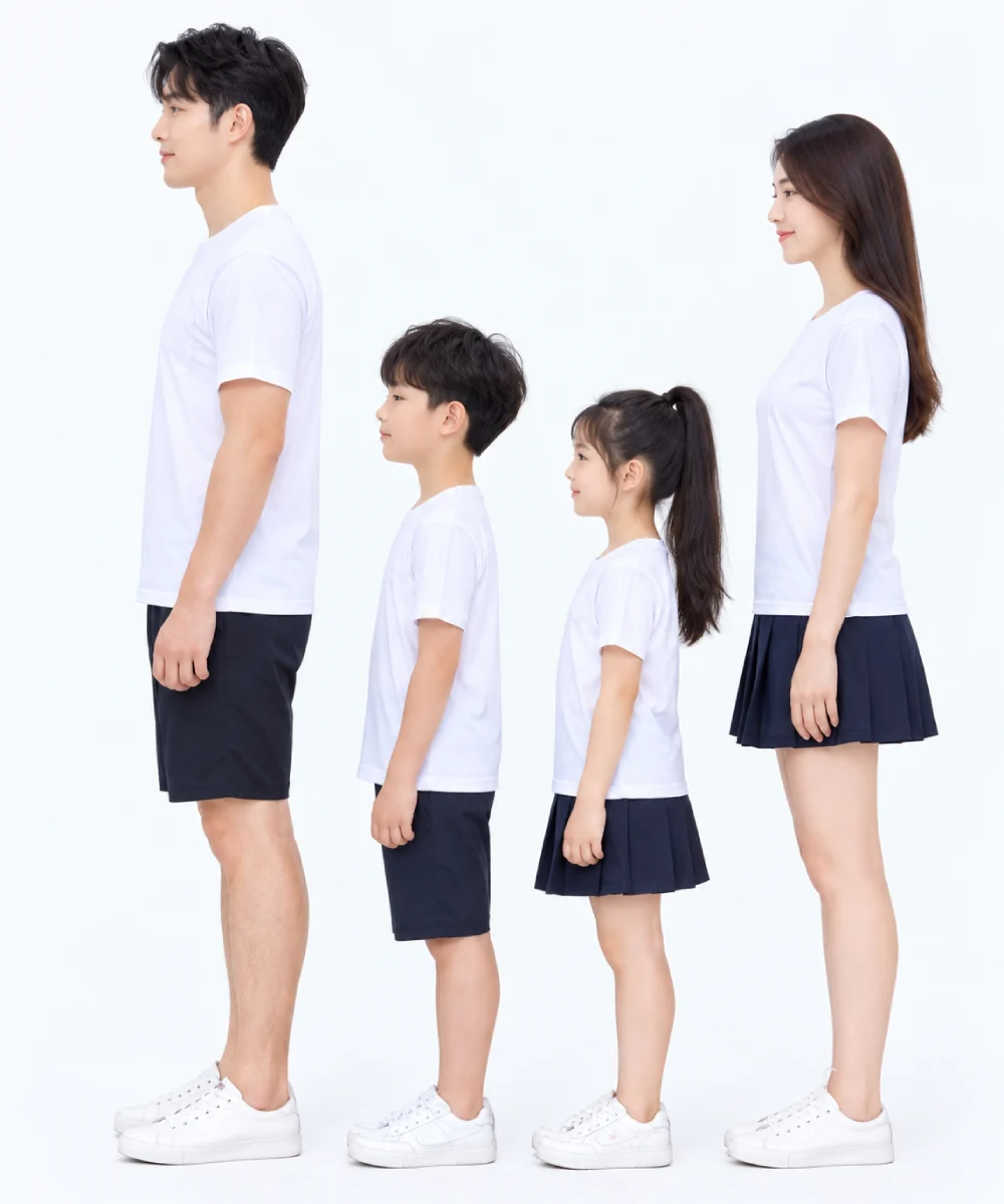 Áo thun đồng phục gia đình may sẵn màu trắng