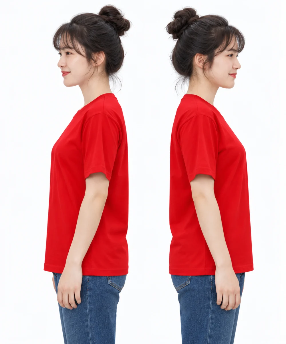 Áo thun đồng phục may sẵn màu đỏ