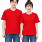 Áo thun đồng phục may sẵn màu đỏ