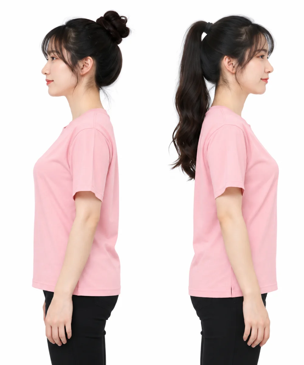 Áo thun đồng phục may sẵn màu hồng pastel