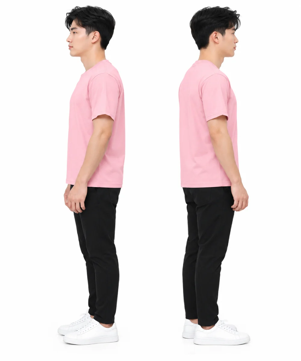 Áo thun đồng phục may sẵn màu hồng pastel