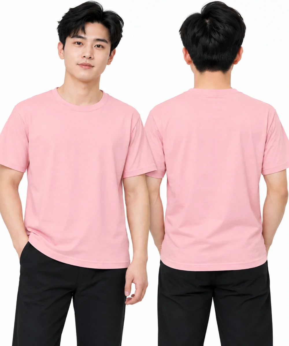 Áo thun đồng phục may sẵn màu hồng pastel
