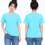 Áo thun đồng phục may sẵn màu xanh cyan pastel