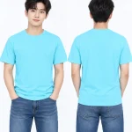 Áo thun đồng phục may sẵn màu xanh cyan pastel