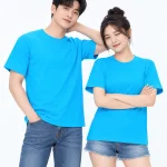 Áo thun đồng phục may sẵn màu xanh da trời
