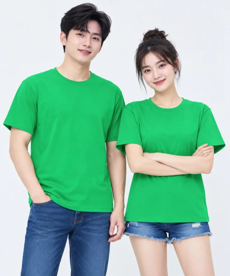 Áo thun đồng phục may sẵn màu xanh lá cây
