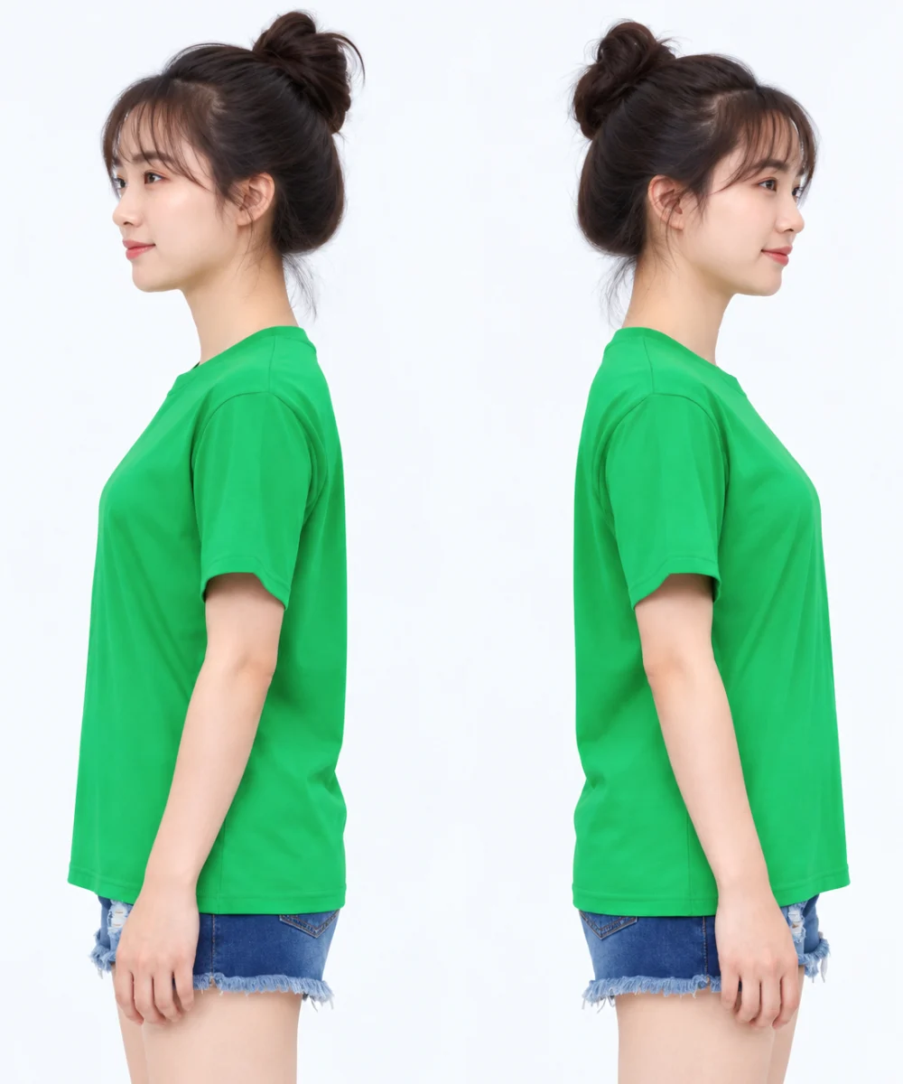 Áo thun đồng phục may sẵn màu xanh lá cây