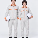 Đồng phục bảo hộ lao động màu trắng xám phối cam