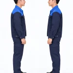 Đồng phục bảo hộ may sẵn màu xanh đen phối xanh dương