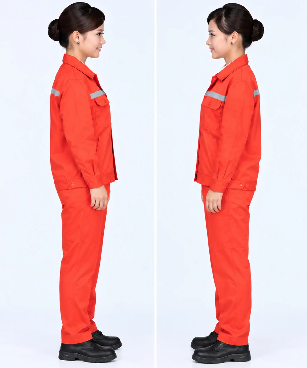 Đồng phục công nhân dài tay màu cam