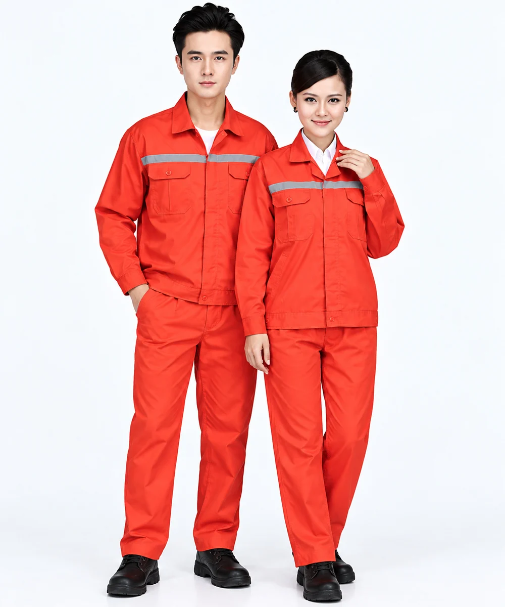 Đồng phục công nhân dài tay màu cam