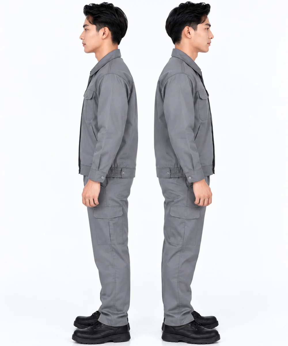 Đồng phục công nhân dài tay màu xám tro