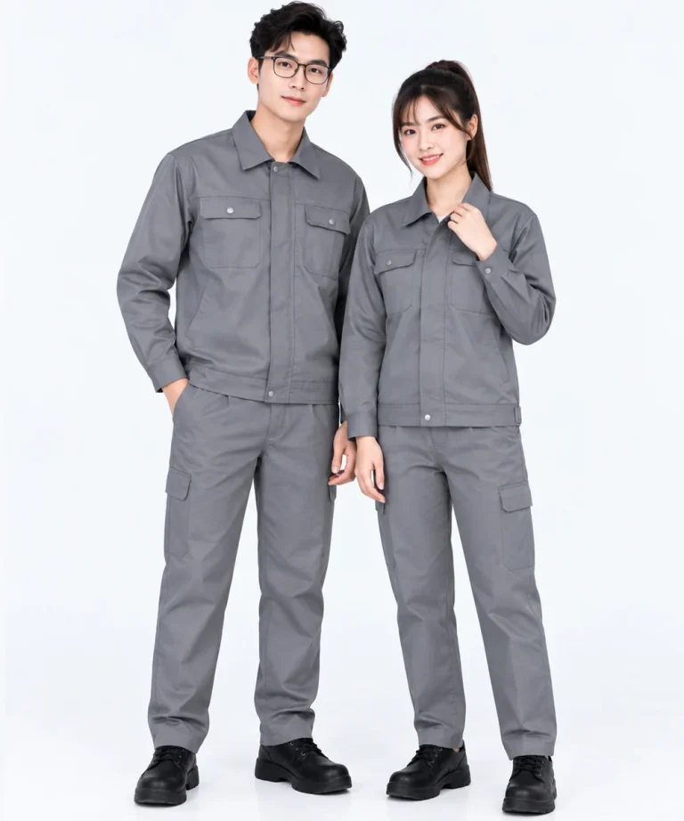 Đồng phục công nhân dài tay màu xám tro