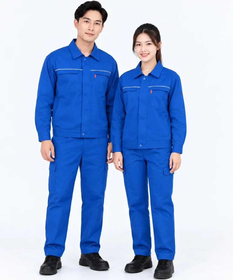 Đồng phục công nhân dài tay màu xanh YA