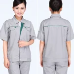 Đồng phục công nhân ghi xám phối xanh lá