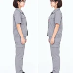 Đồng phục công nhân ngắn tay màu xám