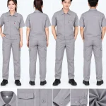 Đồng phục công nhân ngắn tay màu xám