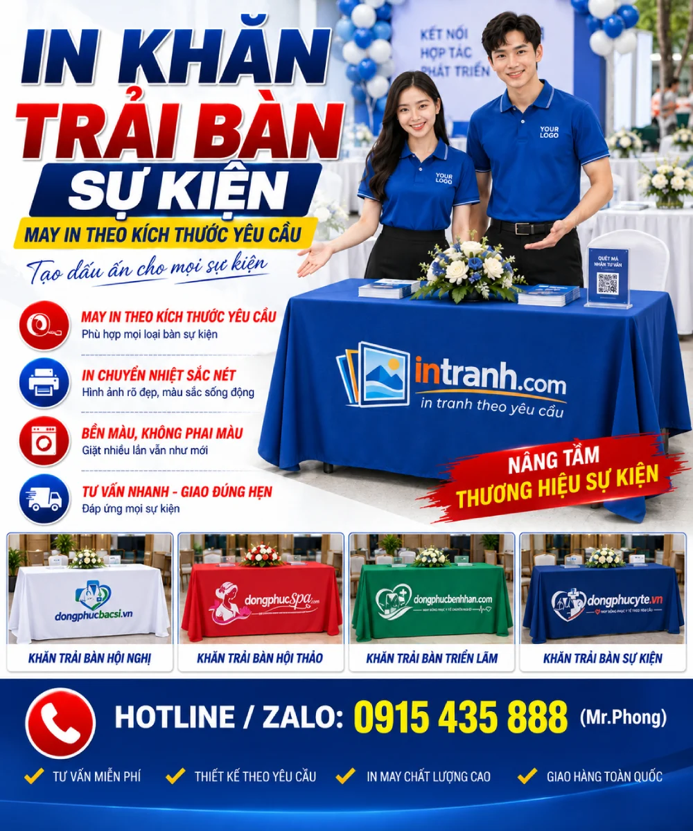 In khăn trải bàn sự kiện