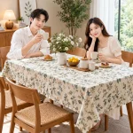 Khăn trải bàn cotton in họa tiết