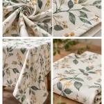 Khăn trải bàn cotton in họa tiết