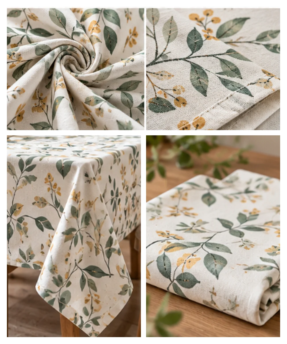 Khăn trải bàn cotton in họa tiết