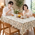 Khăn trải bàn cotton in họa tiết