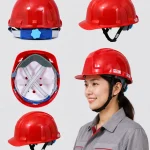 Mũ bảo hộ lao động 3 gân màu đỏ