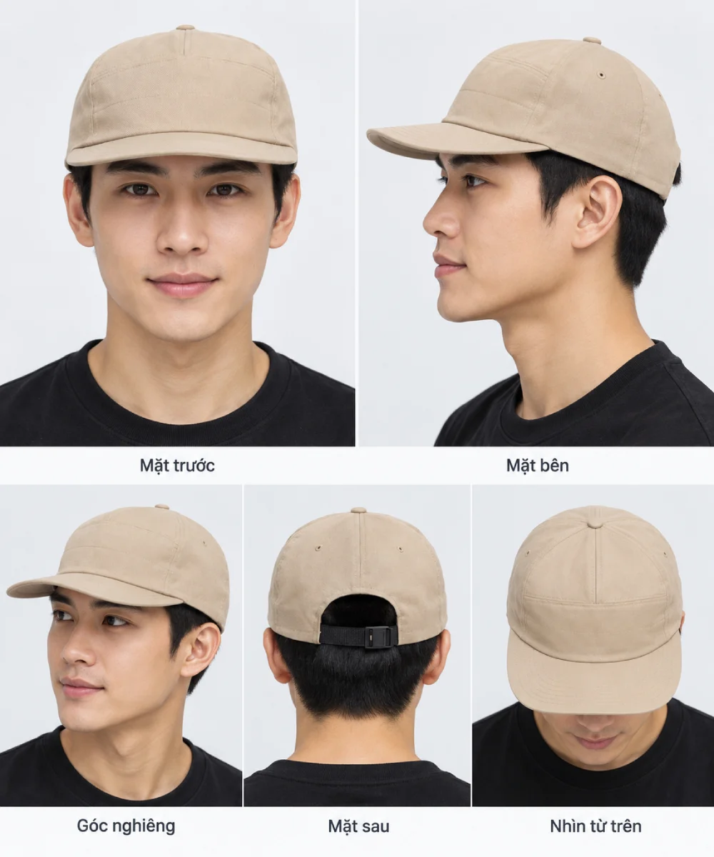 Mũ lưỡi trai 5 múi thời trang