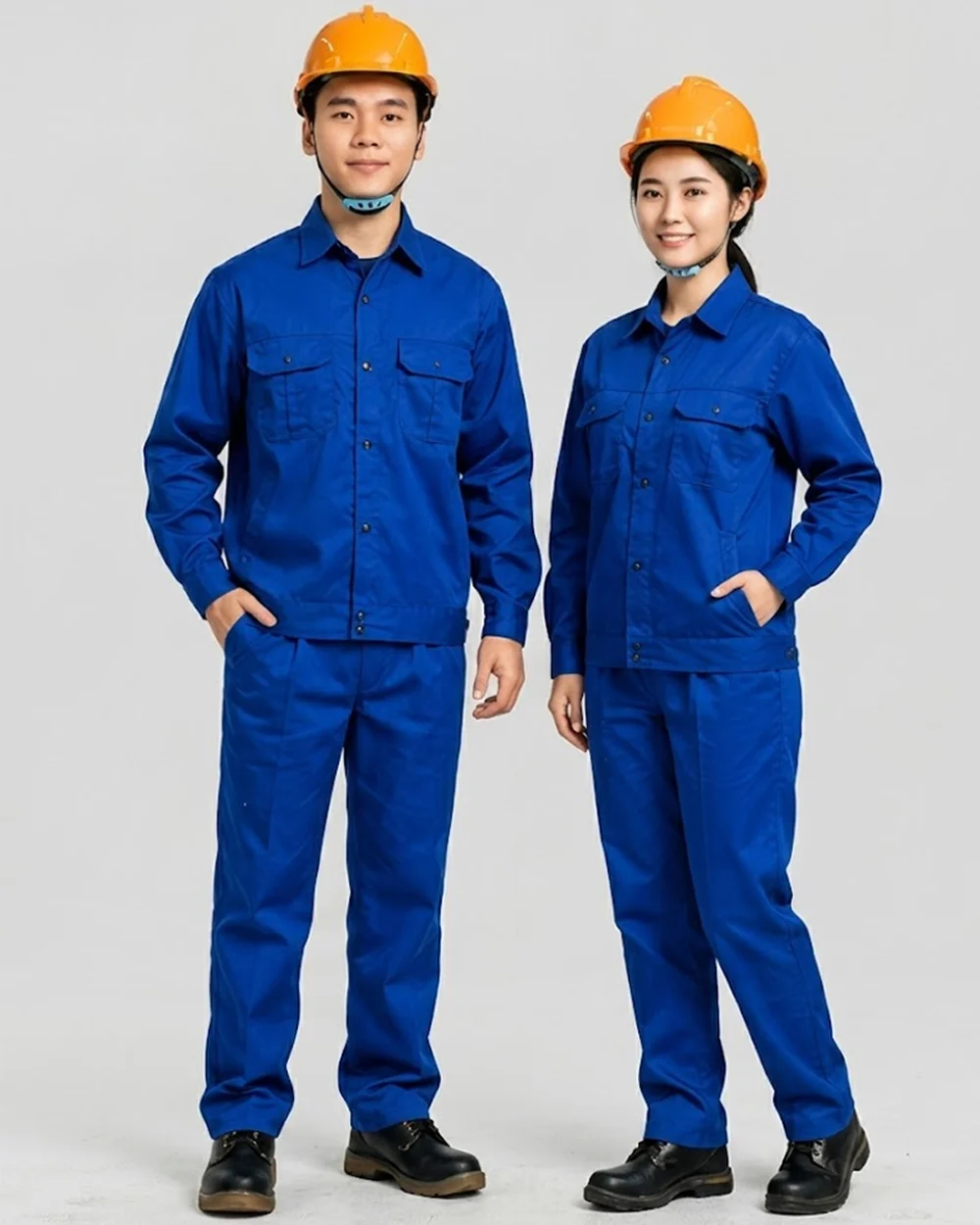 Quần Áo Bảo Hộ Lao Động Vải Kaki Màu Xanh Dương