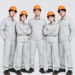 Quần áo bảo hộ lao động màu trắng xám