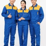 Quần áo bảo hộ lao động màu xanh dương phối cam