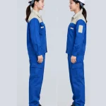 Quần áo bảo hộ lao động màu xanh dương phối ghi sáng