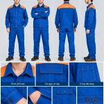 Quần áo bảo hộ lao động màu xanh dương phối vai cam