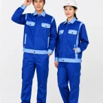 Quần áo bảo hộ lao động màu xanh dương phối xanh nhạt