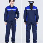 Quần áo bảo hộ lao động màu xanh navy phối xanh dương