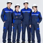 Quần áo bảo hộ lao động màu xanh navy phối xanh dương