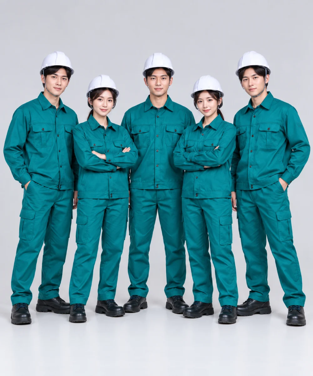 Quần áo bảo hộ lao động màu xanh ngọc bích