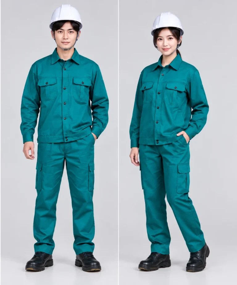 Quần áo bảo hộ lao động màu xanh ngọc bích