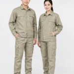 Quần áo bảo hộ lao động vải Kaki màu be
