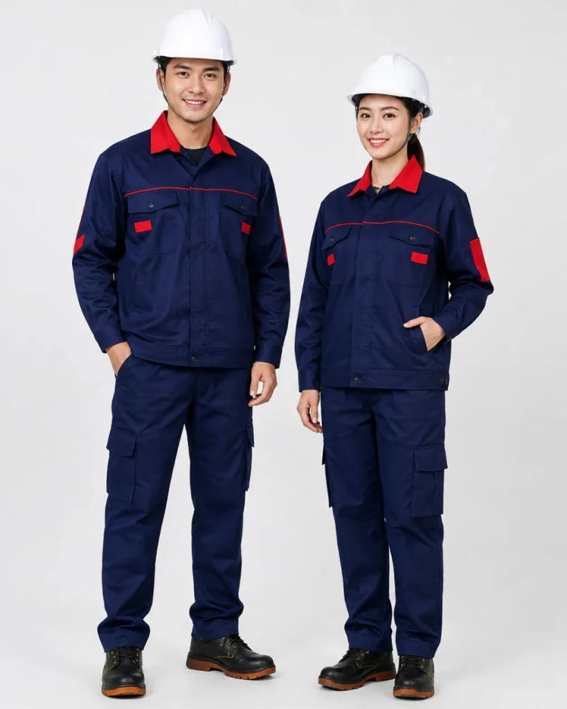 Quần áo bảo hộ vải Kaki màu xanh navy