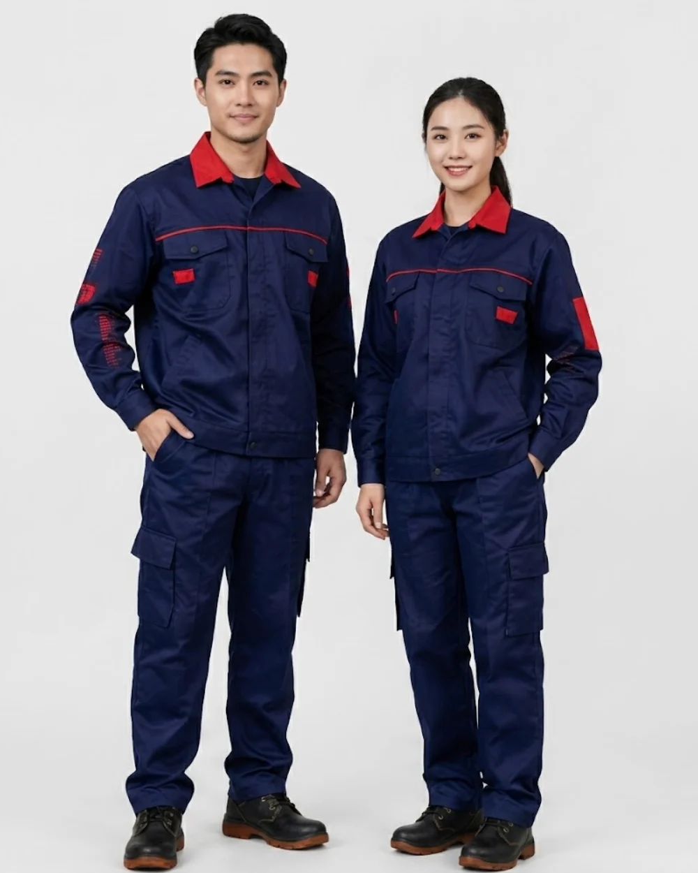 Quần áo bảo hộ vải Kaki màu xanh navy