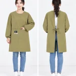 Tạp dề choàng tay dài bo chun có túi lớn