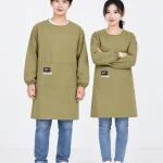 Tạp dề choàng tay dài bo chun có túi lớn