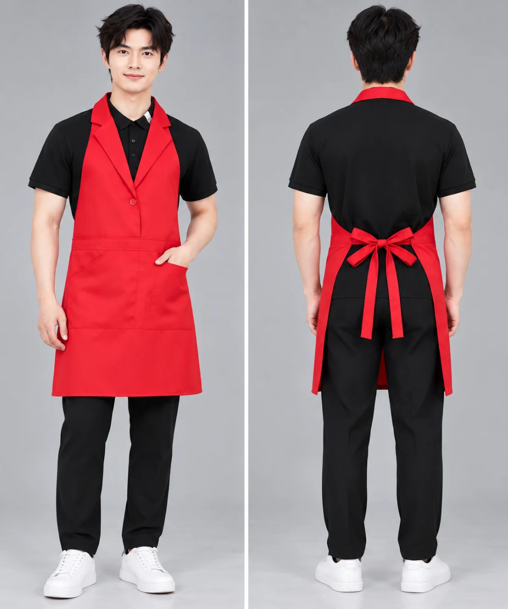 Tạp dề giả gile cổ vest cài một cúc