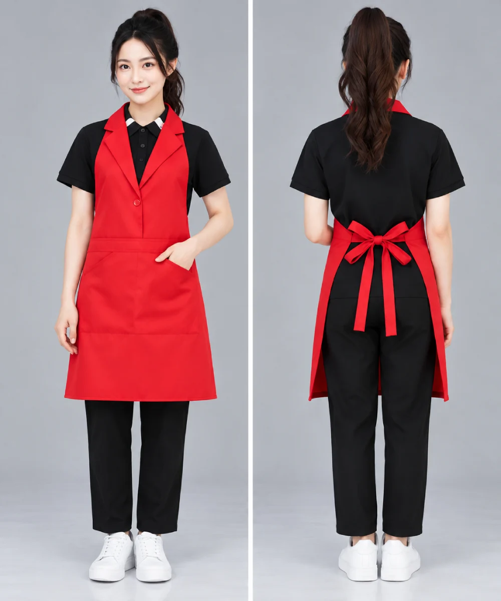 Tạp dề giả gile cổ vest cài một cúc