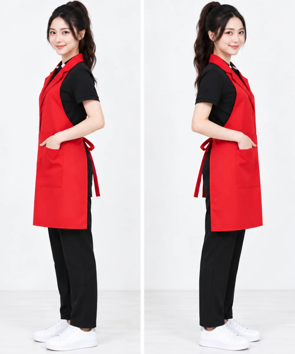 Tạp dề giả gile cổ vest cài một cúc
