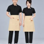 Tạp dề ngang dáng dài túi đôi đính đinh tán