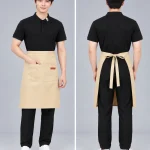 Tạp dề ngang dáng dài túi đôi đính đinh tán